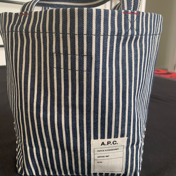 A.P.C. Navy & Off-White Thais Mini Tote - Picture 2 of 12